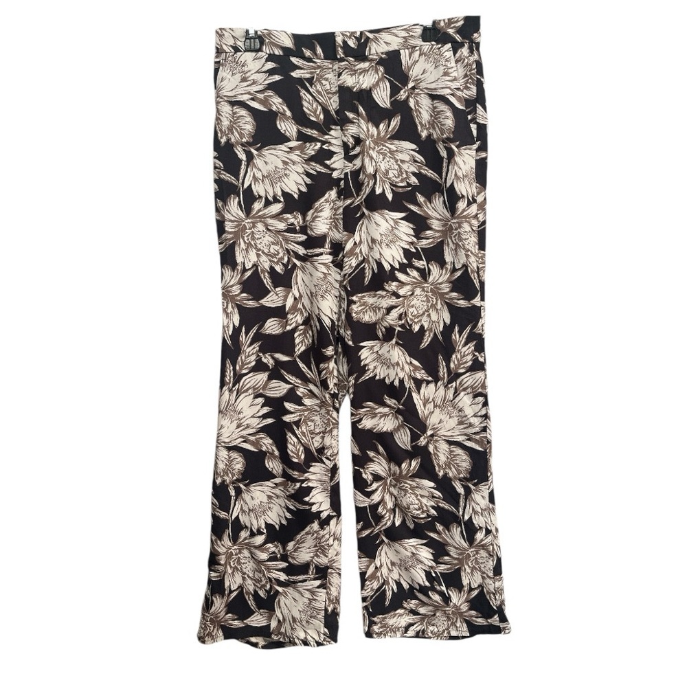 Banana Republic Women's Pants Size 10 Straight Trouser Floral Wide Leg